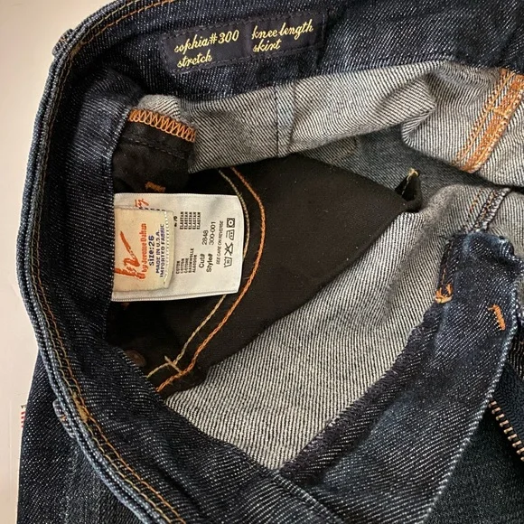 CITIZENS OF HUMANITY SOPHIA BLUE DENIM KNEE LENGTH JEAN PENCIL SKIRT SIZE 26 - Picture 8 of 12